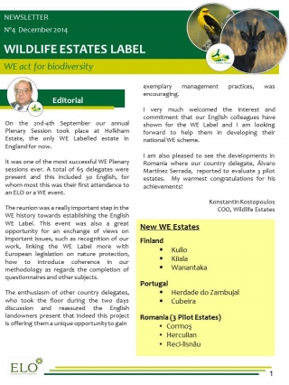 Wildlife Estates Newsletter Nr 4
