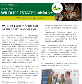 Wildlife Estates Newsletter Nr 13.