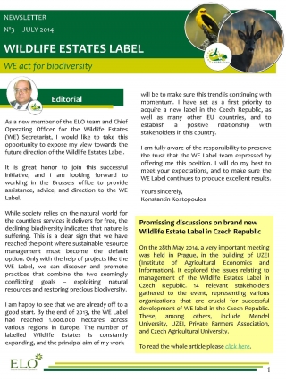 Wildlife Estates Newsletter Nr 3.